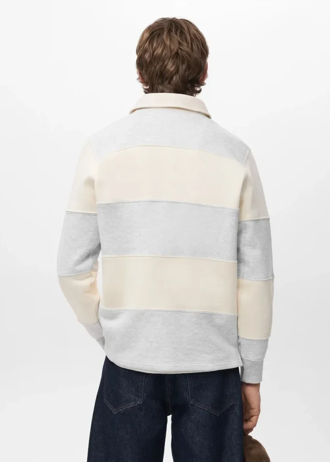 Gestreiftes Polo-Sweatshirt Gestreiftes Polo-Sweatshirt