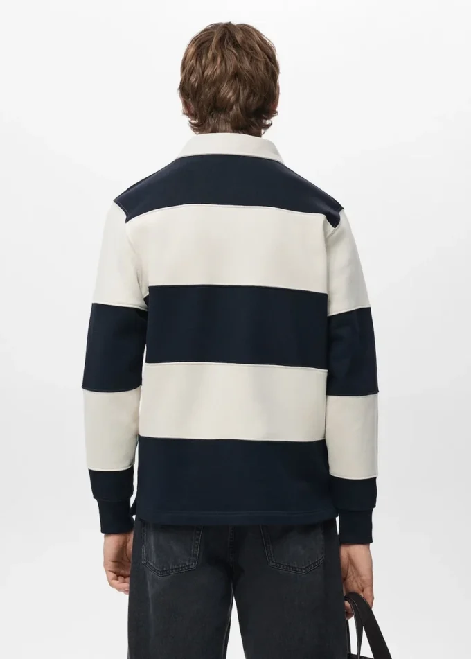 Gestreiftes Polo-Sweatshirt Gestreiftes Polo-Sweatshirt