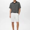 Gestreiftes Polohemd aus geflochtenem Strick Gestreiftes Polohemd aus geflochtenem Strick