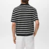 Gestreiftes Polohemd aus geflochtenem Strick Gestreiftes Polohemd aus geflochtenem Strick
