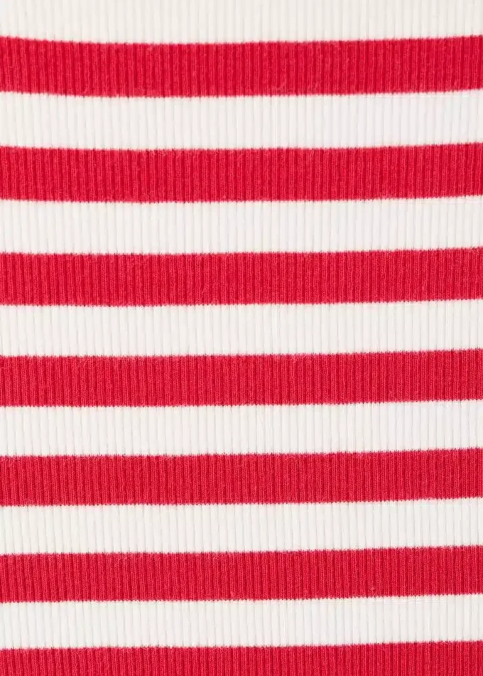 Gestreiftes Ripp-T-Shirt Gestreiftes Ripp-T-Shirt