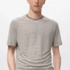 Gestreiftes, schmal geschnittenes Leinen-T-Shirt