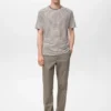 Gestreiftes, schmal geschnittenes Leinen-T-Shirt