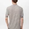 Gestreiftes, schmal geschnittenes Leinen-T-Shirt