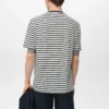 Gestreiftes, schmal geschnittenes Leinen-T-Shirt