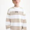 Gestreiftes Sweatshirt aus Baumwollmischung Gestreiftes Sweatshirt aus Baumwollmischung