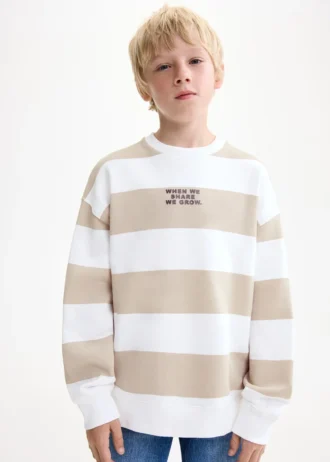 Gestreiftes Sweatshirt aus Baumwollmischung