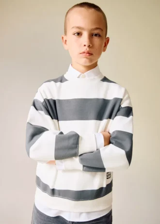 Gestreiftes Sweatshirt aus Baumwollmischung