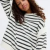 Gestreiftes Sweatshirt aus Baumwollmischung