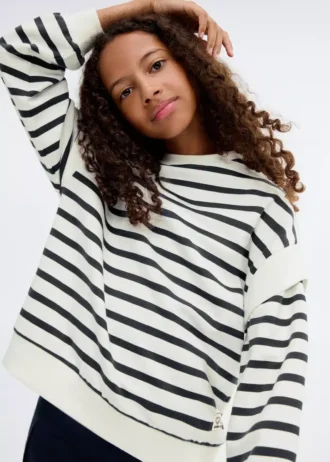 Gestreiftes Sweatshirt aus Baumwollmischung