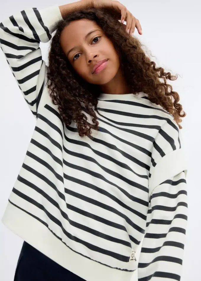 Gestreiftes Sweatshirt aus Baumwollmischung