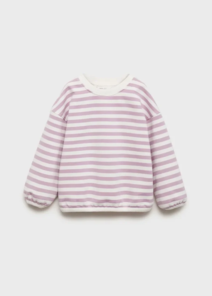 Gestreiftes Sweatshirt aus Baumwollmischung Gestreiftes Sweatshirt aus Baumwollmischung