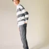 Gestreiftes Sweatshirt aus Baumwollmischung Gestreiftes Sweatshirt aus Baumwollmischung