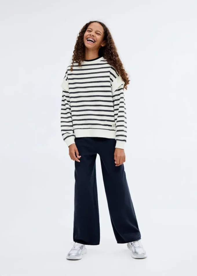 Gestreiftes Sweatshirt aus Baumwollmischung