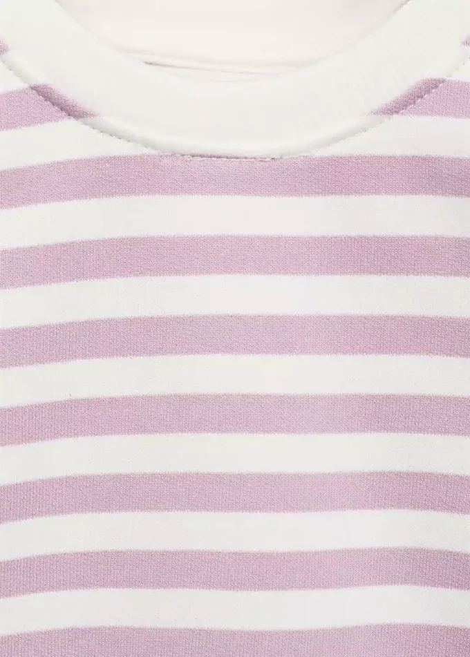 Gestreiftes Sweatshirt aus Baumwollmischung Gestreiftes Sweatshirt aus Baumwollmischung