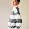 Gestreiftes Sweatshirt aus Baumwollmischung Gestreiftes Sweatshirt aus Baumwollmischung