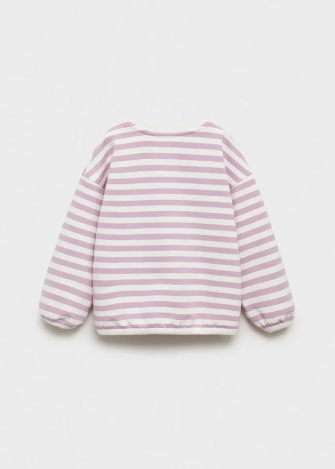 Gestreiftes Sweatshirt aus Baumwollmischung Gestreiftes Sweatshirt aus Baumwollmischung