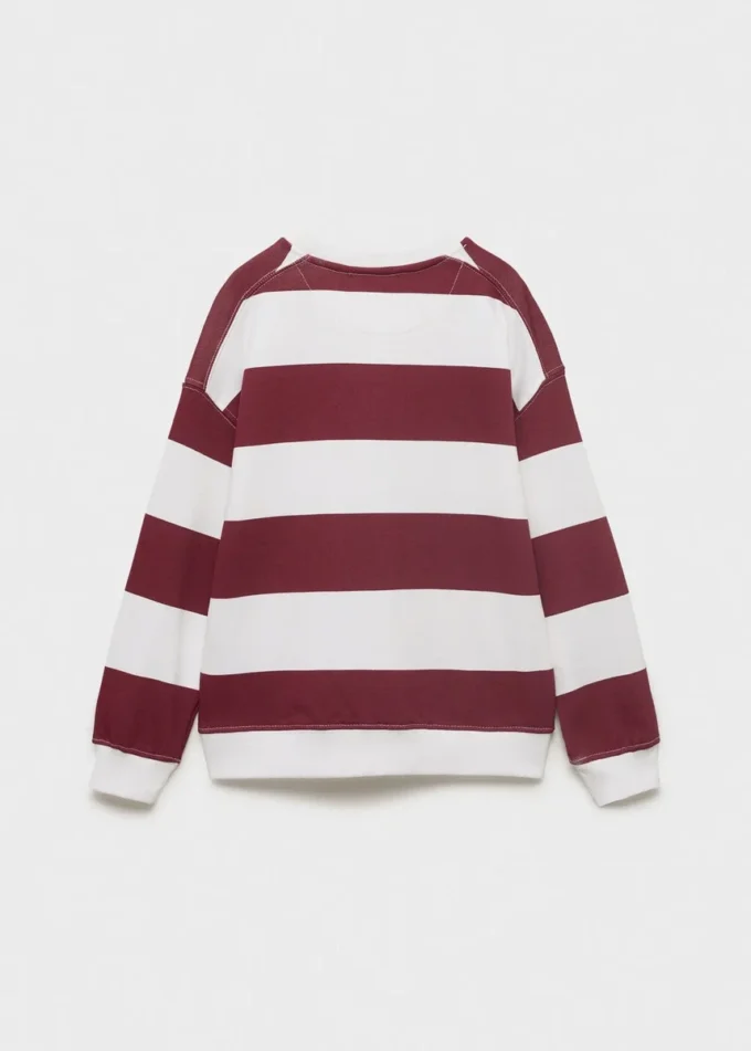 Gestreiftes Sweatshirt aus Baumwollmischung Gestreiftes Sweatshirt aus Baumwollmischung