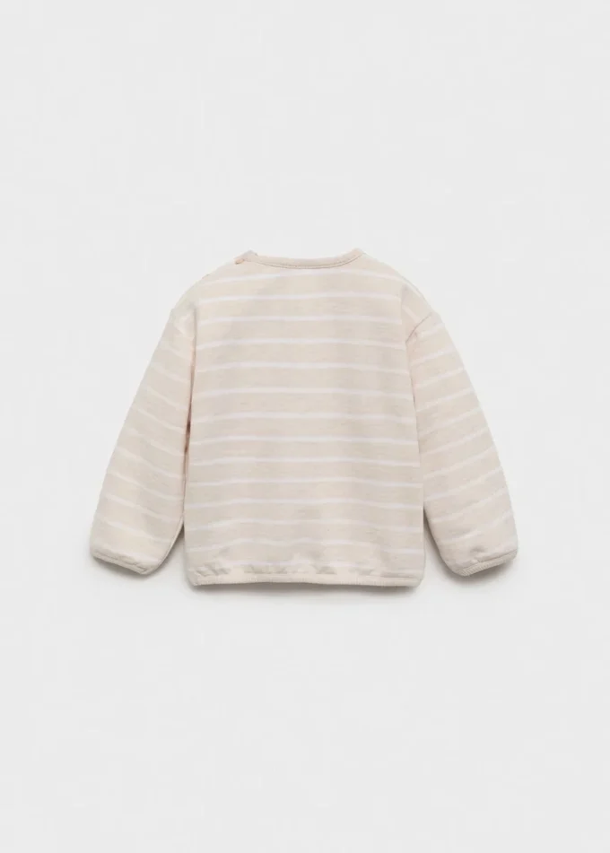 Gestreiftes Sweatshirt mit Knopfdetail