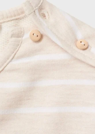 Gestreiftes Sweatshirt mit Knopfdetail