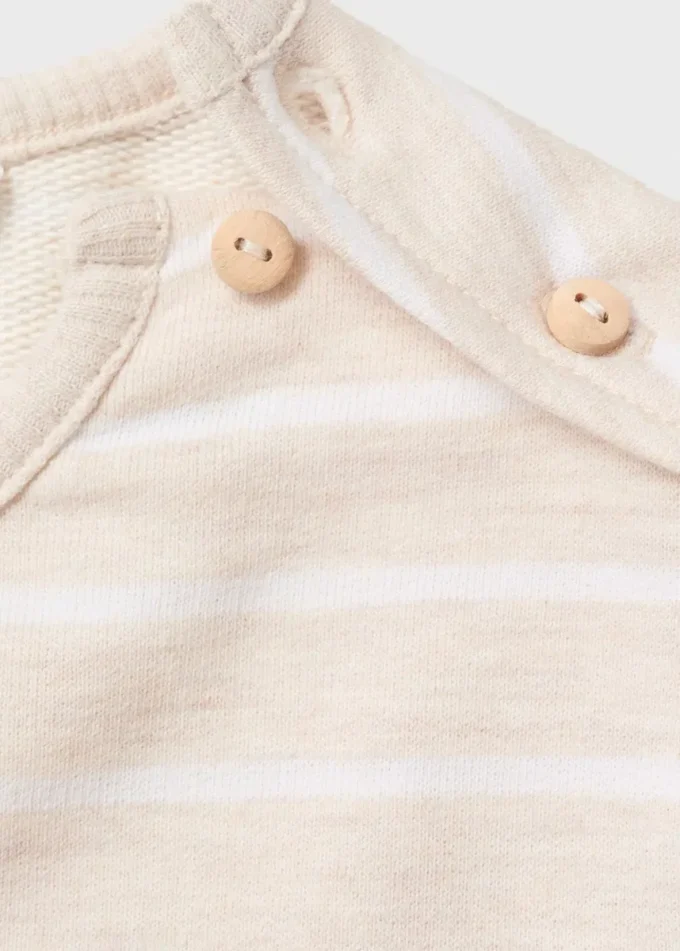 Gestreiftes Sweatshirt mit Knopfdetail