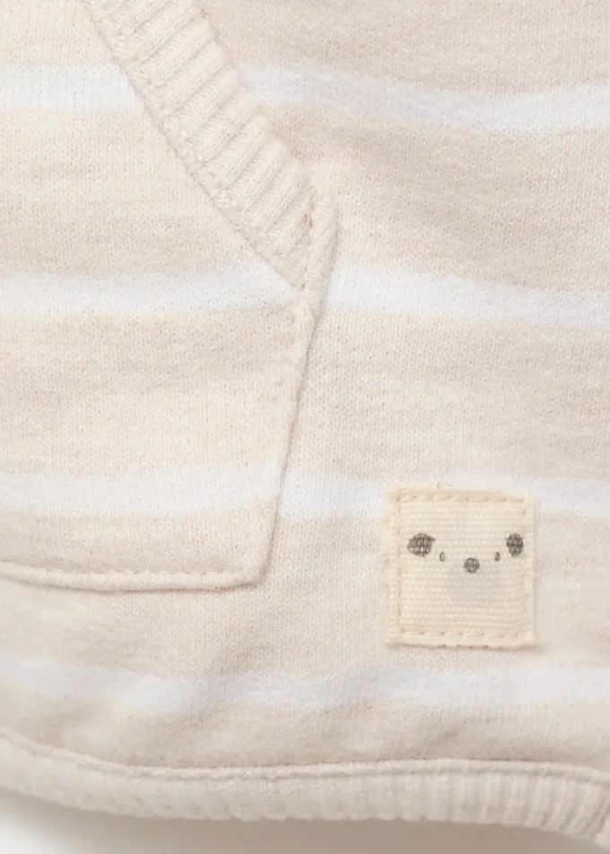 Gestreiftes Sweatshirt mit Knopfdetail