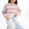 Gestreiftes Sweatshirt mit Stickerei Gestreiftes Sweatshirt mit Stickerei