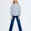 Gestreiftes Sweatshirt mit Stickerei Gestreiftes Sweatshirt mit Stickerei