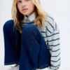 Gestreiftes Sweatshirt mit Stickerei Gestreiftes Sweatshirt mit Stickerei