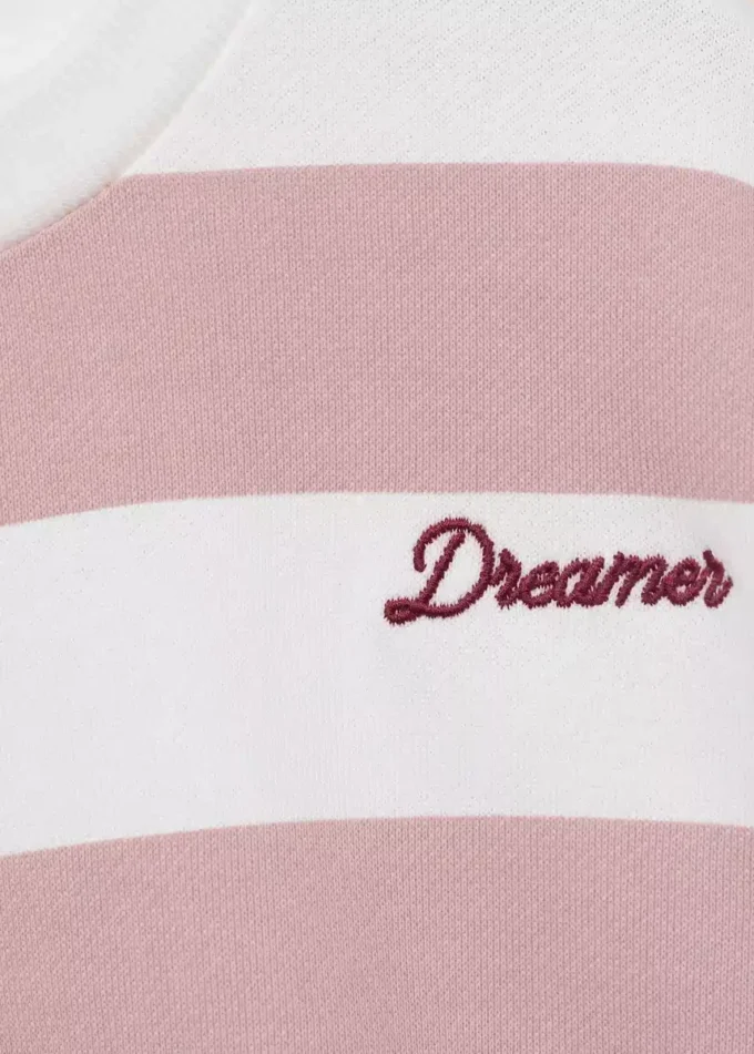 Gestreiftes Sweatshirt mit Stickerei Gestreiftes Sweatshirt mit Stickerei