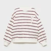 Gestreiftes Sweatshirt mit Stickerei