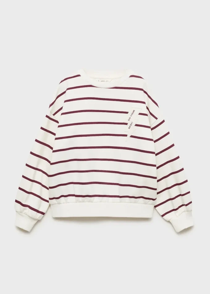Gestreiftes Sweatshirt mit Stickerei