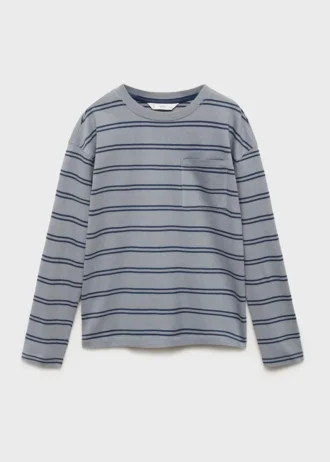 Gestreiftes T-Shirt mit Brusttasche
