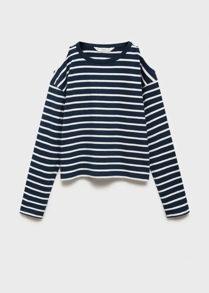Gestreiftes T-Shirt mit Cut-Out Gestreiftes T-Shirt mit Cut-Out