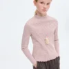 Gestreiftes T-Shirt mit gewelltem Saum Gestreiftes T-Shirt mit gewelltem Saum