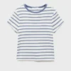 Gestreiftes T-Shirt mit kontrastierendem Kragen Gestreiftes T-Shirt mit kontrastierendem Kragen