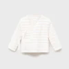 Gestreiftes Wickel-T-Shirt Gestreiftes Wickel-T-Shirt