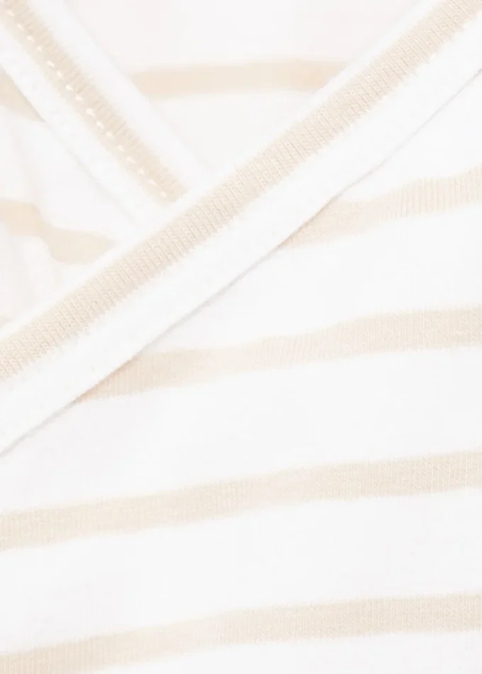 Gestreiftes Wickel-T-Shirt Gestreiftes Wickel-T-Shirt