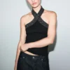 Glitzer-Top mit Neckholder-Ausschnitt Glitzer-Top mit Neckholder-Ausschnitt