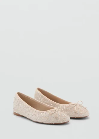 Glitzernde Ballerinas mit Schleife
