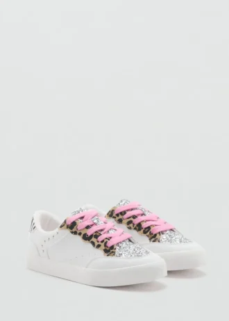 Glitzernde Sneakers mit Leopardenmuster
