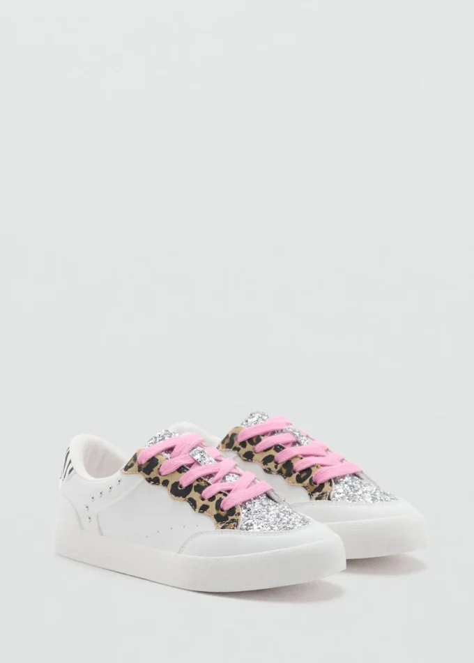 Glitzernde Sneakers mit Leopardenmuster Glitzernde Sneakers mit Leopardenmuster