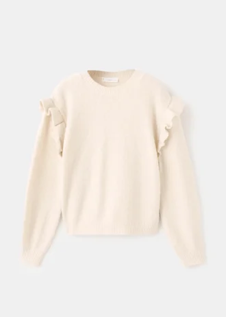 Glitzerpullover mit Rüschen