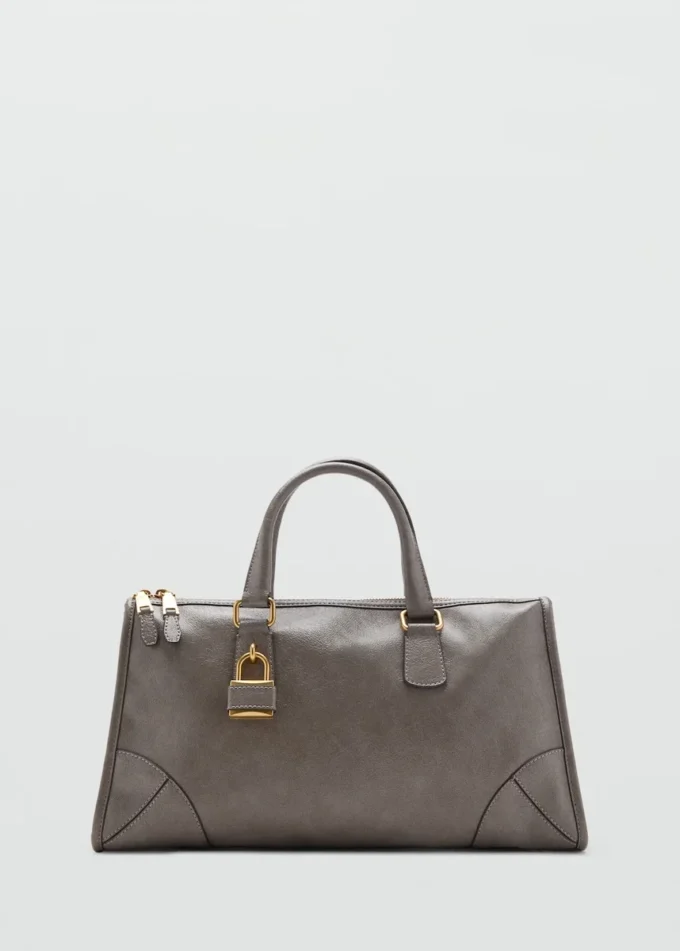 Glänzende Handtasche mit Griffen Glänzende Handtasche mit Griffen