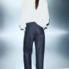 Glänzende Jeans mit geradem Bein Glänzende Jeans mit geradem Bein