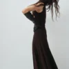 Godet-Kleid mit Öffnung am Rücken