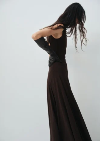 Godet-Kleid mit Öffnung am Rücken