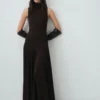 Godet-Kleid mit Öffnung am Rücken