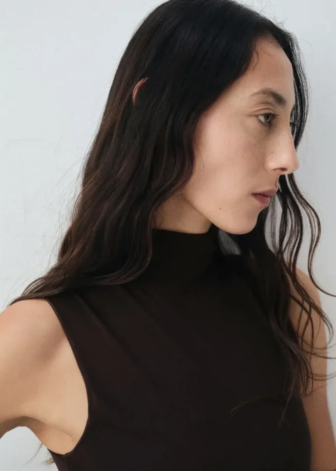 Godet-Kleid mit Öffnung am Rücken