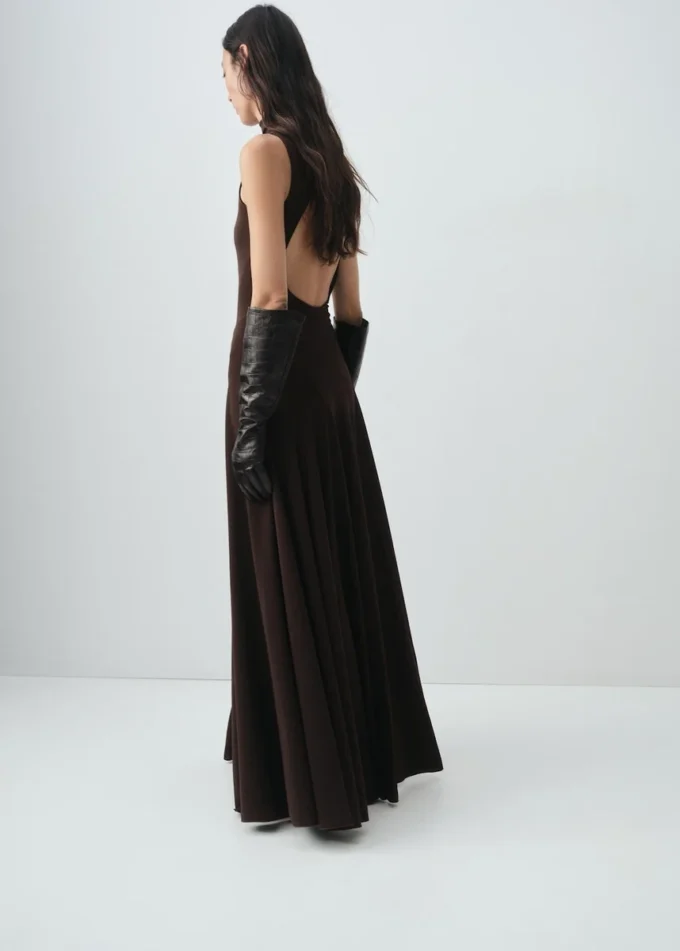 Godet-Kleid mit Öffnung am Rücken